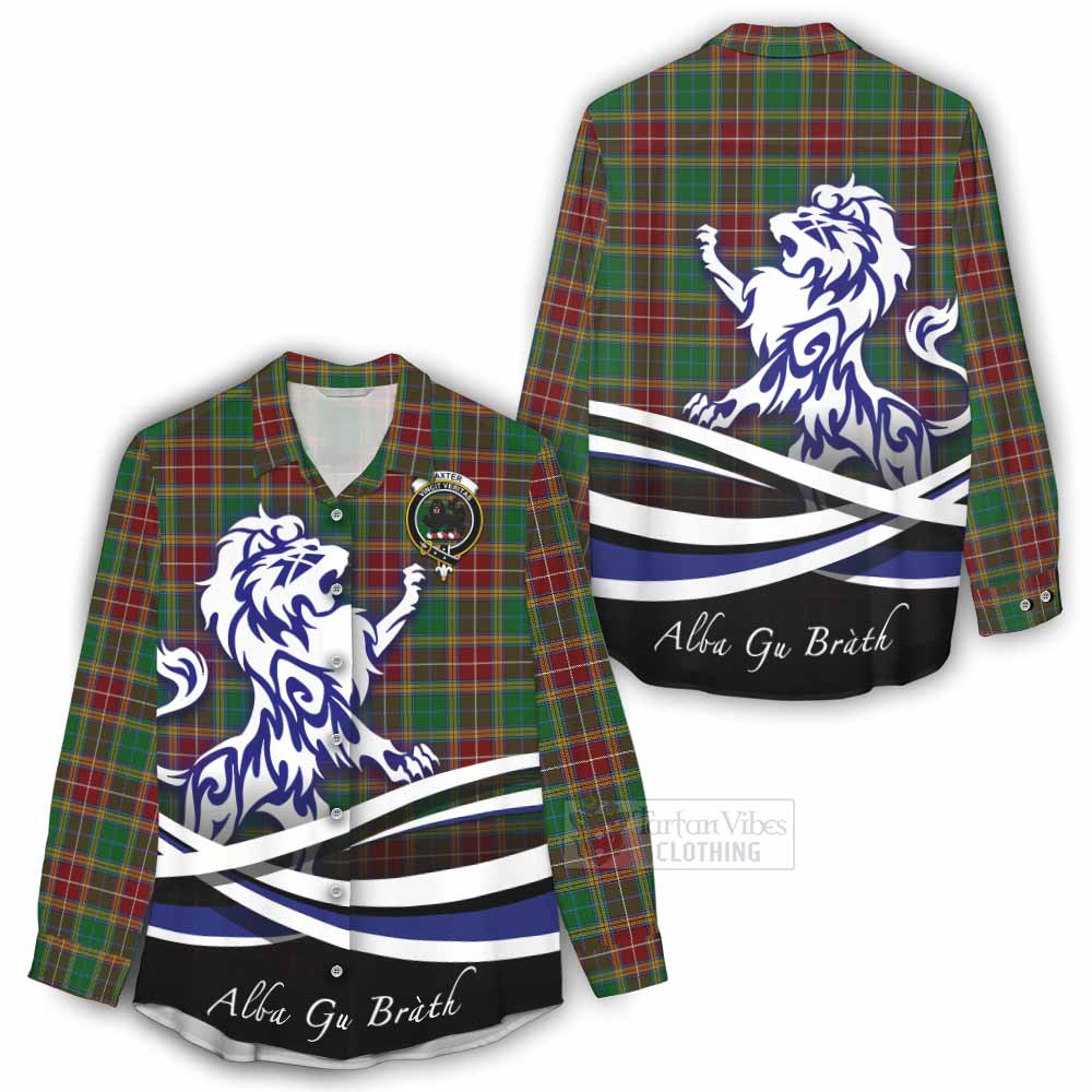 Tartan Vibes Clothing Baxter Tartan Women's Casual Shirt with Alba Gu Brath Regal Lion Emblem