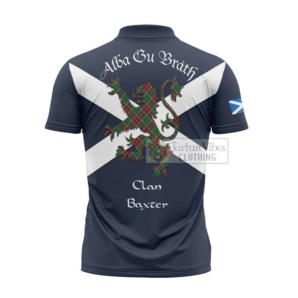 Tartan Vibes Clothing Baxter Tartan Lion Rampant Zipper Polo Shirt – Proudly Display Your Heritage with Alba Gu Brath and Clan Name