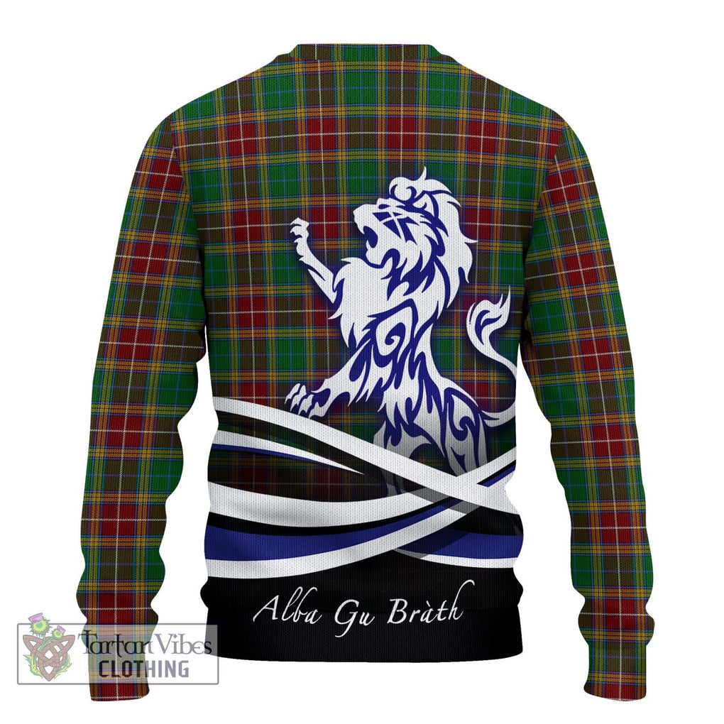 Baxter Tartan Knitted Sweater with Alba Gu Brath Regal Lion Emblem - Tartanvibesclothing Shop