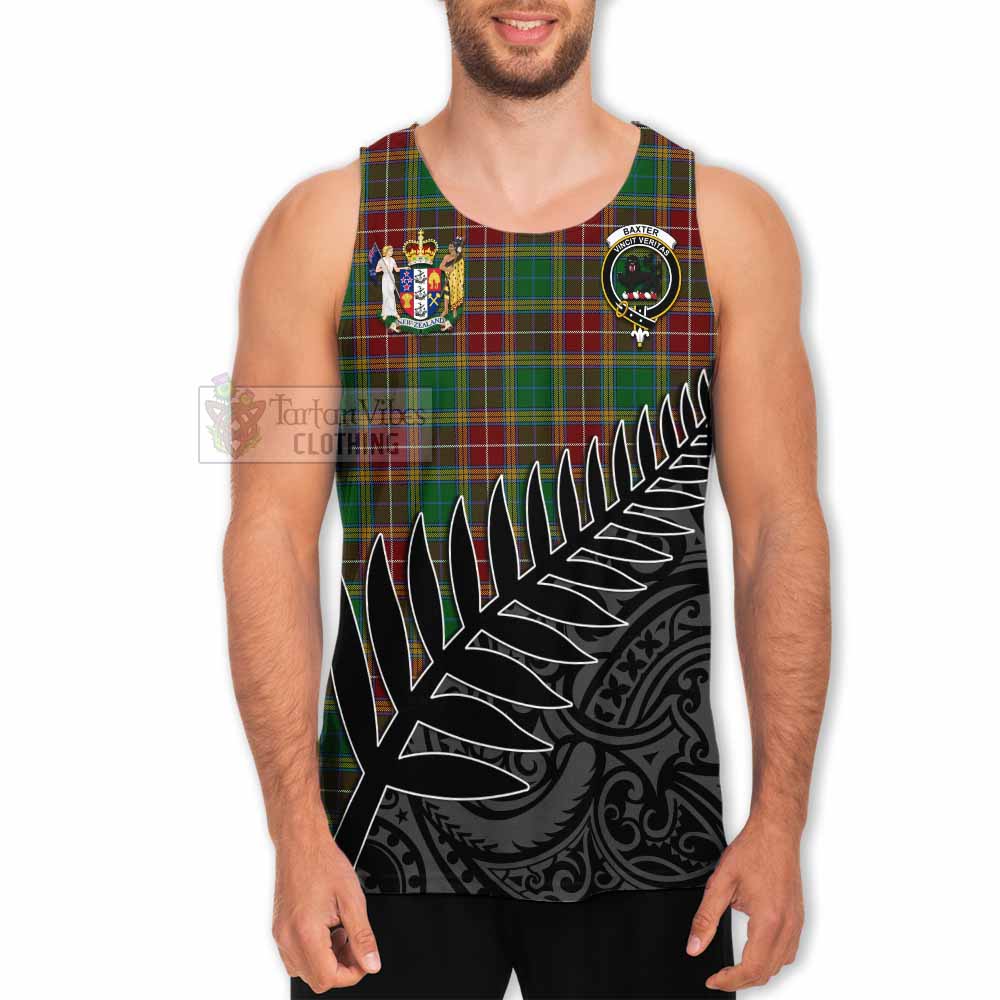 Tartan Vibes Clothing Baxter Crest Tartan Men's Tank Top with New Zealand Silver Fern Half Style