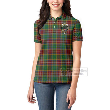 Baxter Tartan Women's Polo Shirt with Family Crest Celtic Skull Style