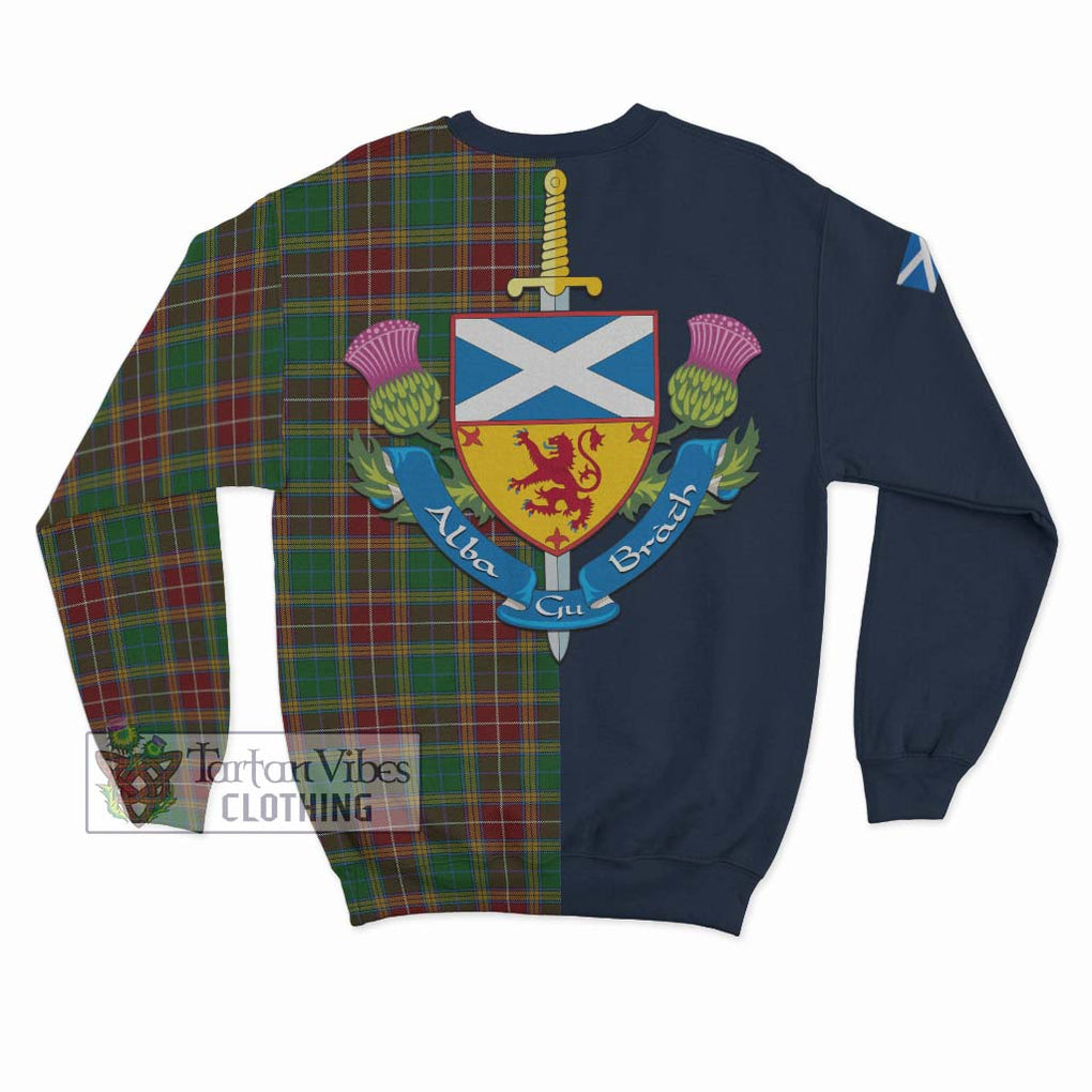 Tartan Vibes Clothing Baxter Tartan Sweatshirt with Scottish Lion Royal Arm Half Style