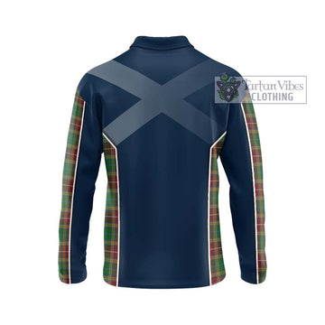 Baxter Tartan Long Sleeve Polo Shirt with Family Crest and Lion Rampant Vibes Sport Style