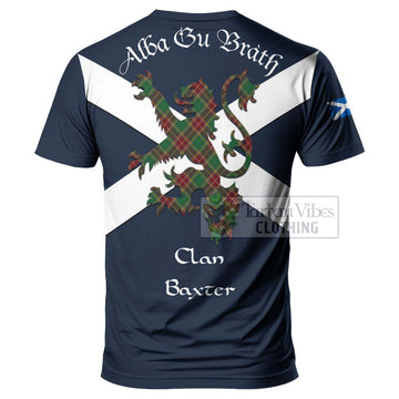 Baxter Tartan Lion Rampant T-Shirt Proudly Display Your Heritage with Alba Gu Brath and Clan Name