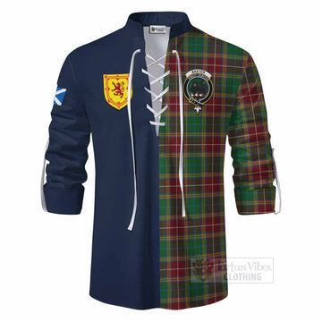 Baxter Tartan Ghillie Kilt Shirt Alba with Scottish Lion Royal Arm Half Style