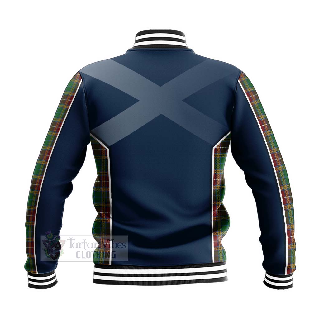 Tartan Vibes Clothing Baxter Tartan Baseball Jacket with Family Crest and Scottish Thistle Vibes Sport Style