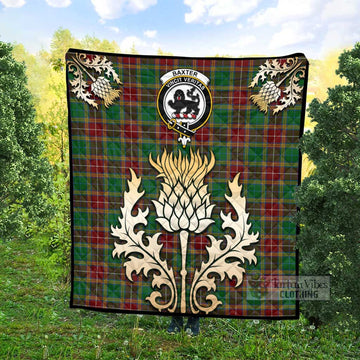 Baxter Tartan Quilt with Family Crest and Golden Thistle Style