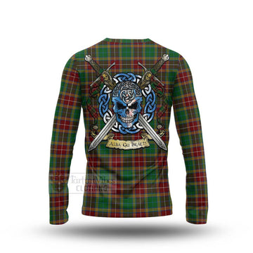 Baxter Tartan Long Sleeve T-Shirt with Family Crest Celtic Skull Style