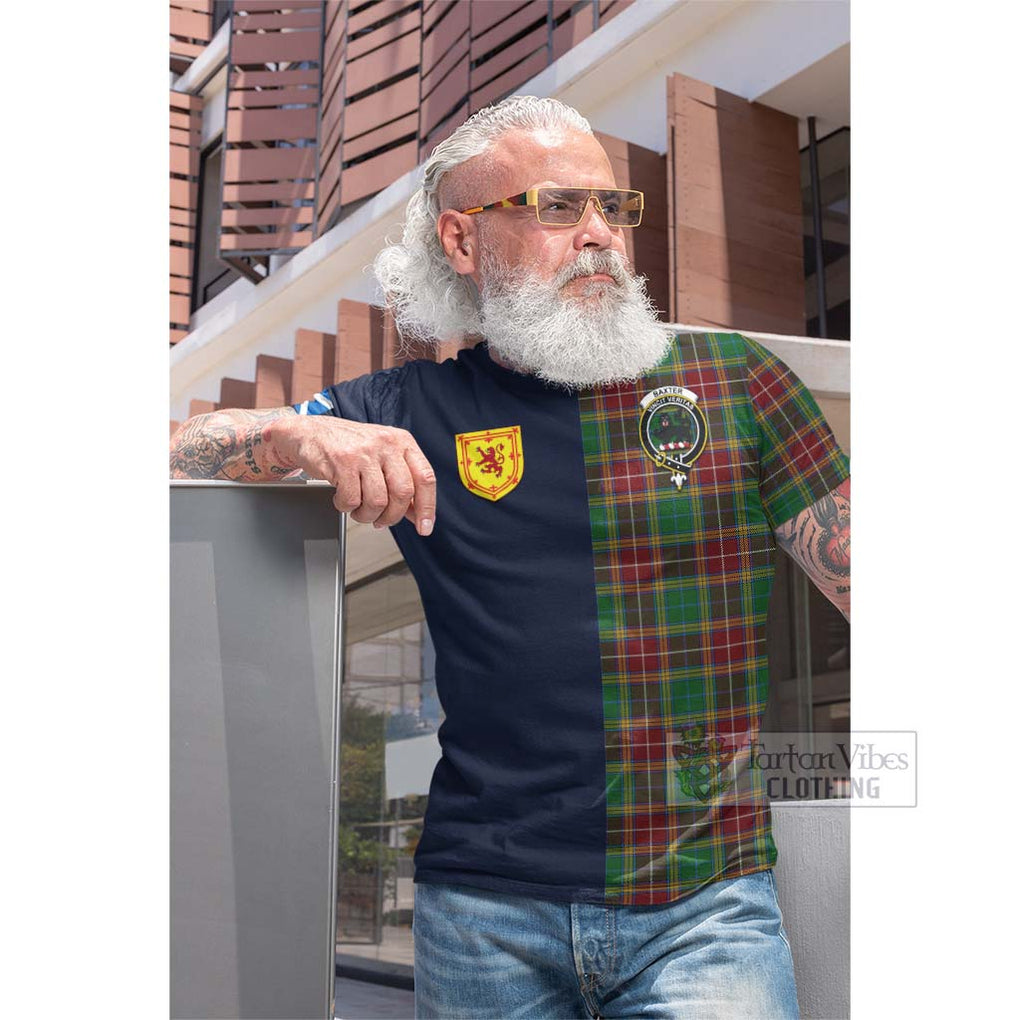 Tartan Vibes Clothing Baxter Tartan Cotton T-shirt with Scottish Lion Royal Arm Half Style