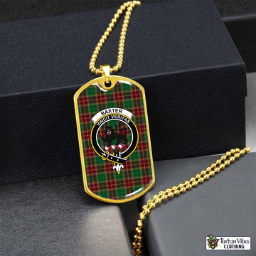 Baxter Tartan Dog Tag Necklace with Family Crest