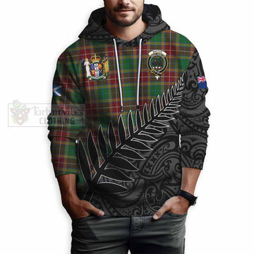 Baxter Crest Tartan Hoodie with New Zealand Silver Fern Half Style