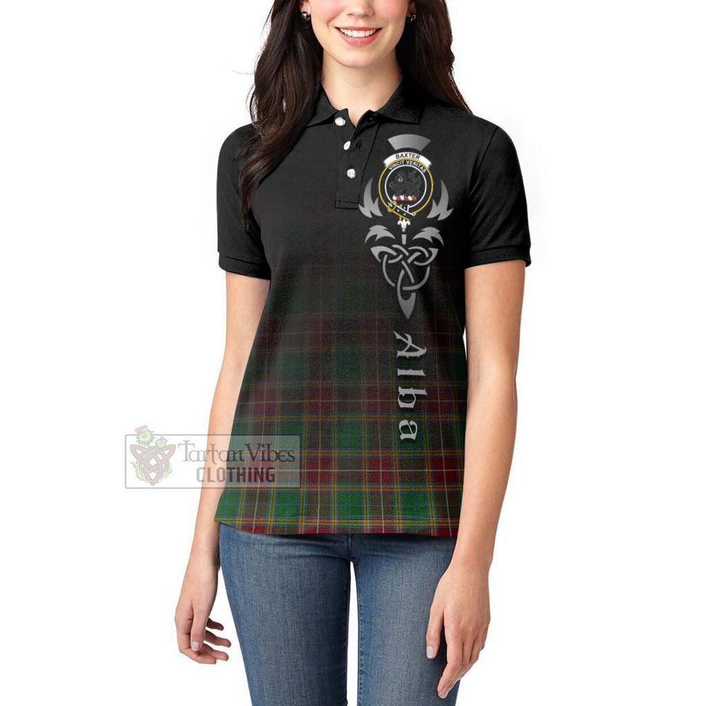 Tartan Vibes Clothing Baxter Tartan Women's Polo Shirt Featuring Alba Gu Brath Family Crest Celtic Inspired