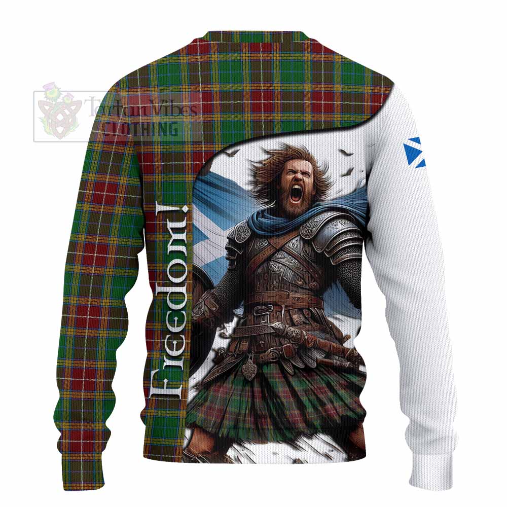 Tartan Vibes Clothing Baxter Crest Tartan Knitted Sweater Inspired by the Freedom of Scottish Warrior