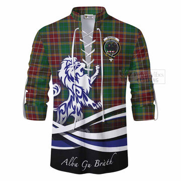 Baxter Tartan Ghillie Kilt Shirt with Alba Gu Brath Regal Lion Emblem