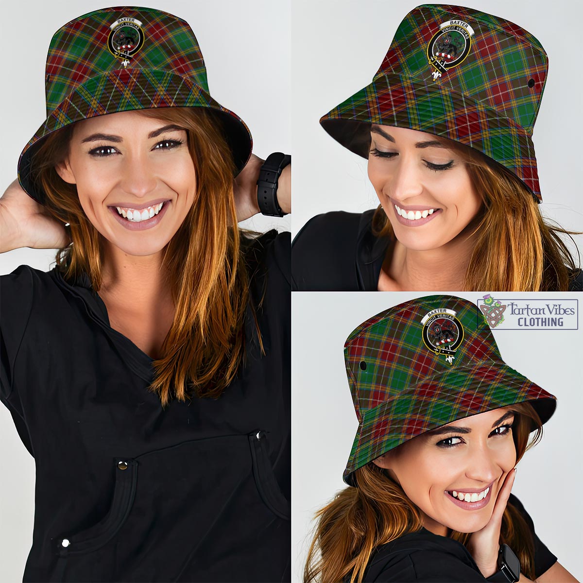 Tartan Vibes Clothing Baxter Tartan Bucket Hat with Family Crest