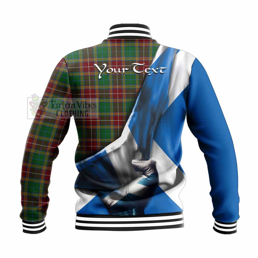 Tartan Vibes Clothing Baxter Tartan Baseball Jacket with Family Crest Scotland Patriotic Style