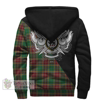 Baxter Tartan Sherpa Hoodie with Family Crest and Military Logo Style