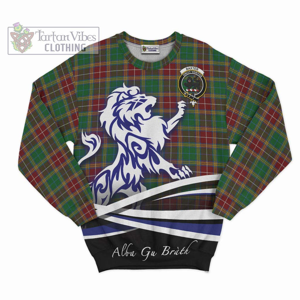 Baxter Tartan Sweatshirt with Alba Gu Brath Regal Lion Emblem - Tartanvibesclothing Shop