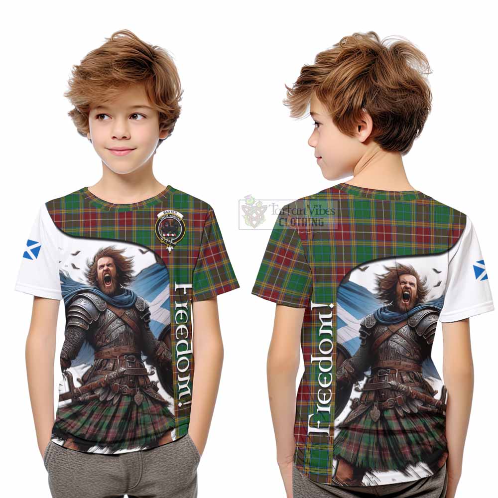 Tartan Vibes Clothing Baxter Crest Tartan Kid T-Shirt Inspired by the Freedom of Scottish Warrior