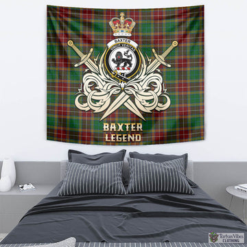 Baxter Tartan Tapestry with Clan Crest and the Golden Sword of Courageous Legacy