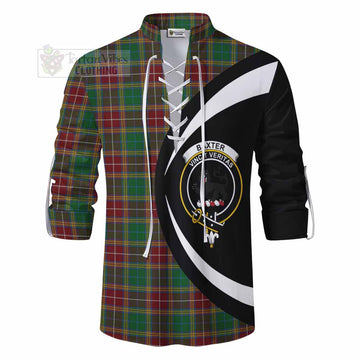 Baxter Tartan Ghillie Kilt Shirt with Family Crest Circle Style