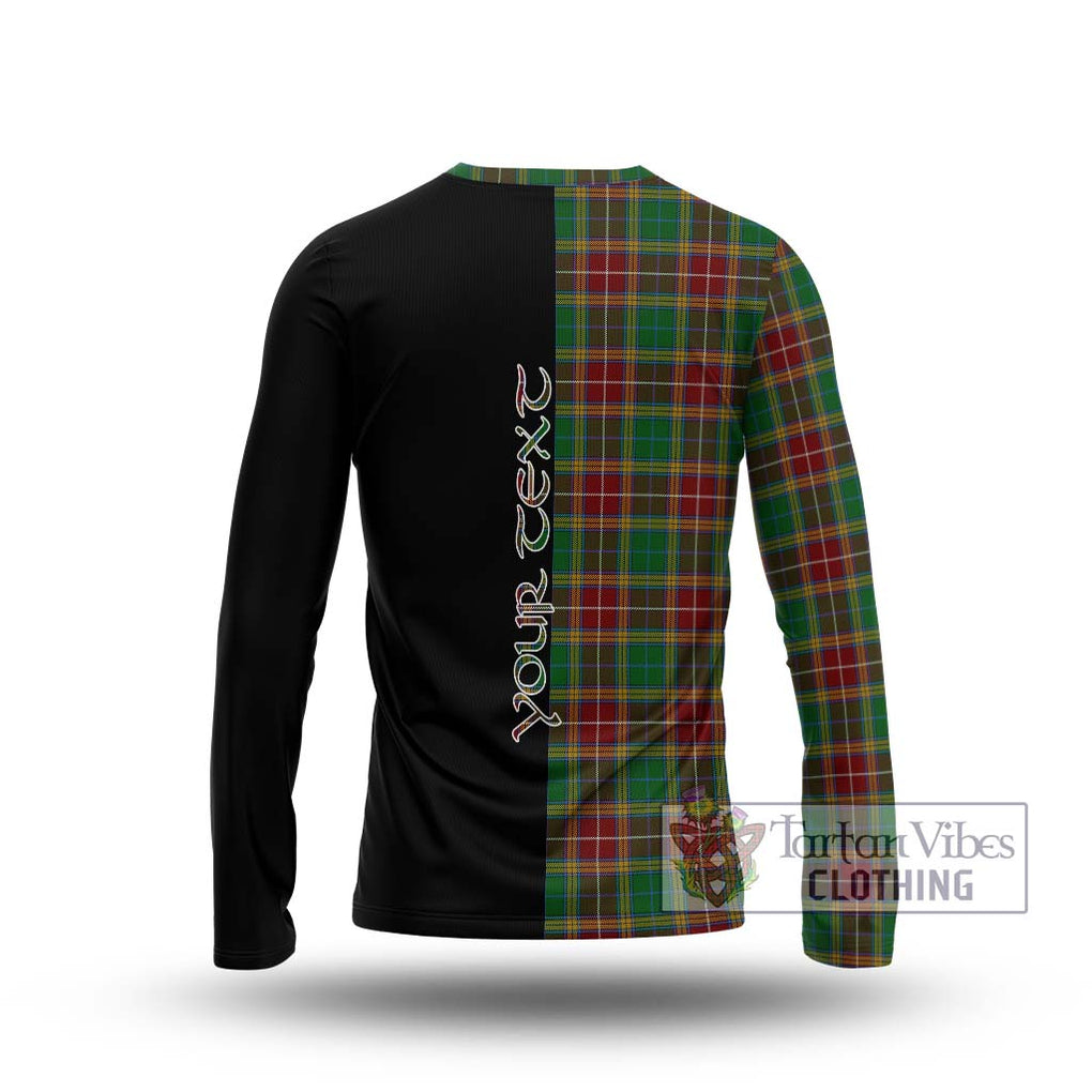 Baxter Tartan Long Sleeve T-Shirt with Family Crest and Half Of Me Style - Tartanvibesclothing Shop