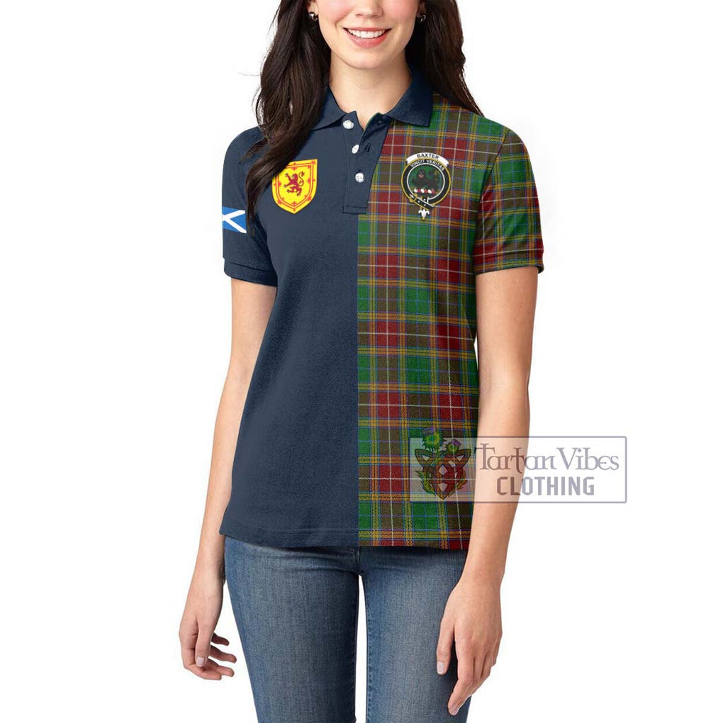 Tartan Vibes Clothing Baxter Tartan Women's Polo Shirt with Scottish Lion Royal Arm Half Style