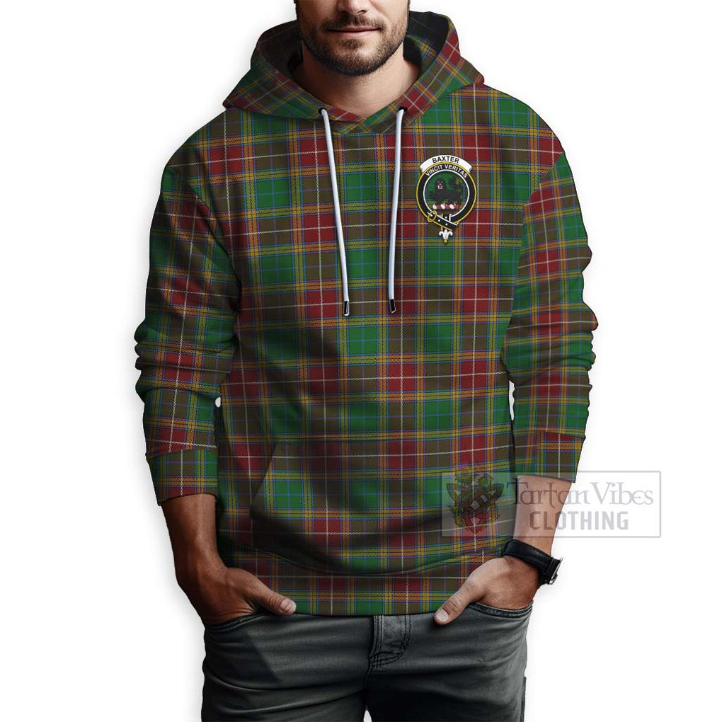 Tartan Vibes Clothing Baxter Tartan Hoodie with Family Crest and Bearded Skull Holding Bottles of Whiskey