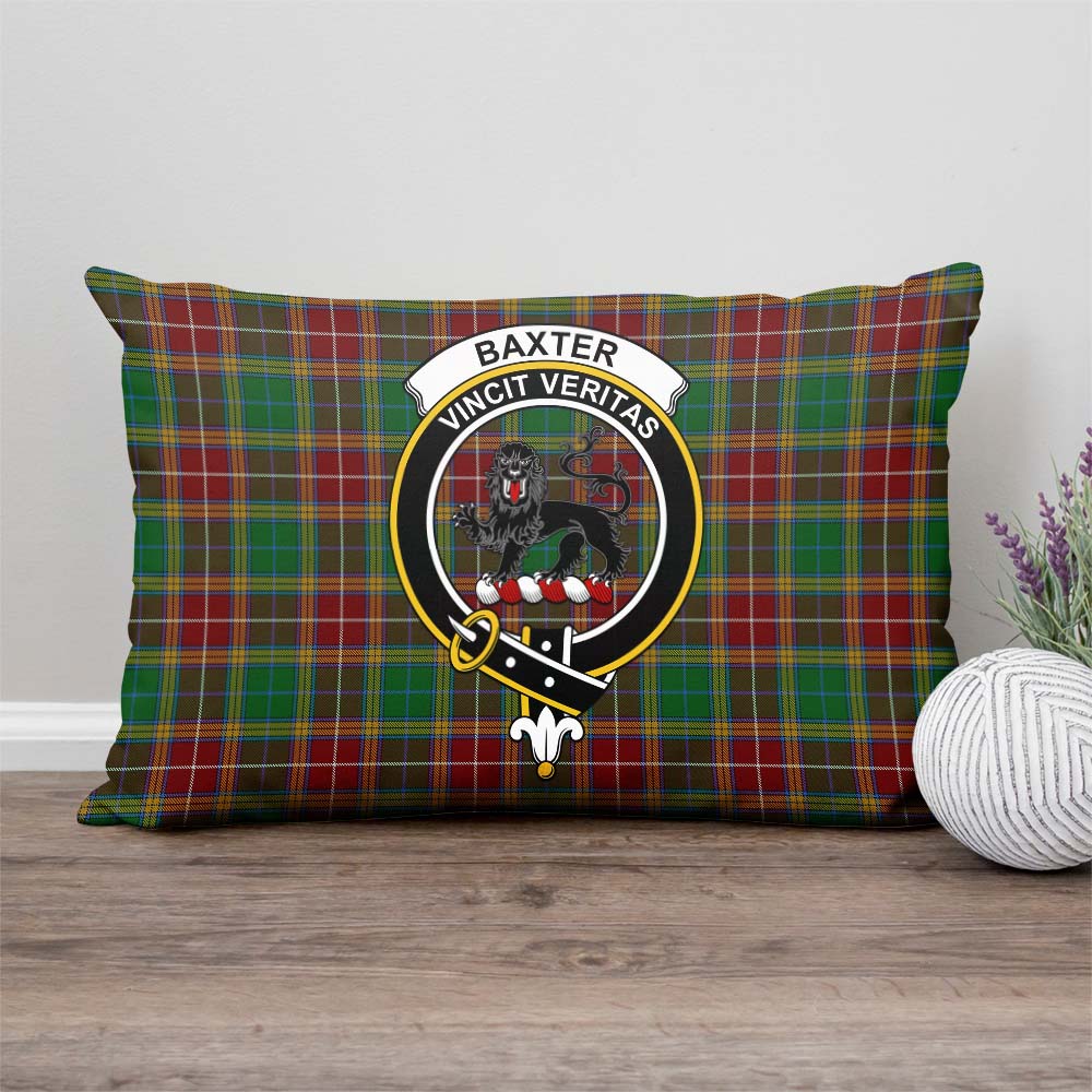 Baxter Tartan Pillow Cover with Family Crest Rectangle Pillow Cover - Tartanvibesclothing