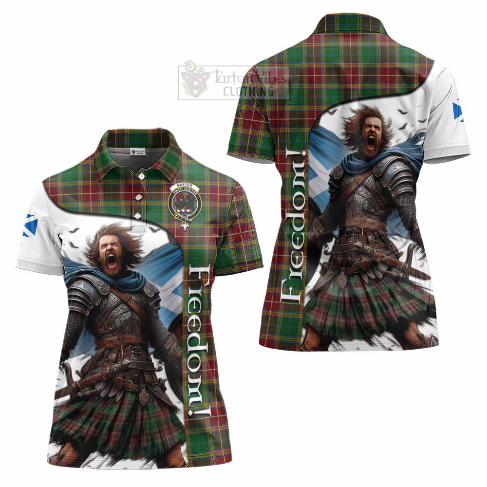 Tartan Vibes Clothing Baxter Crest Tartan Women's Polo Shirt Inspired by the Freedom of Scottish Warrior