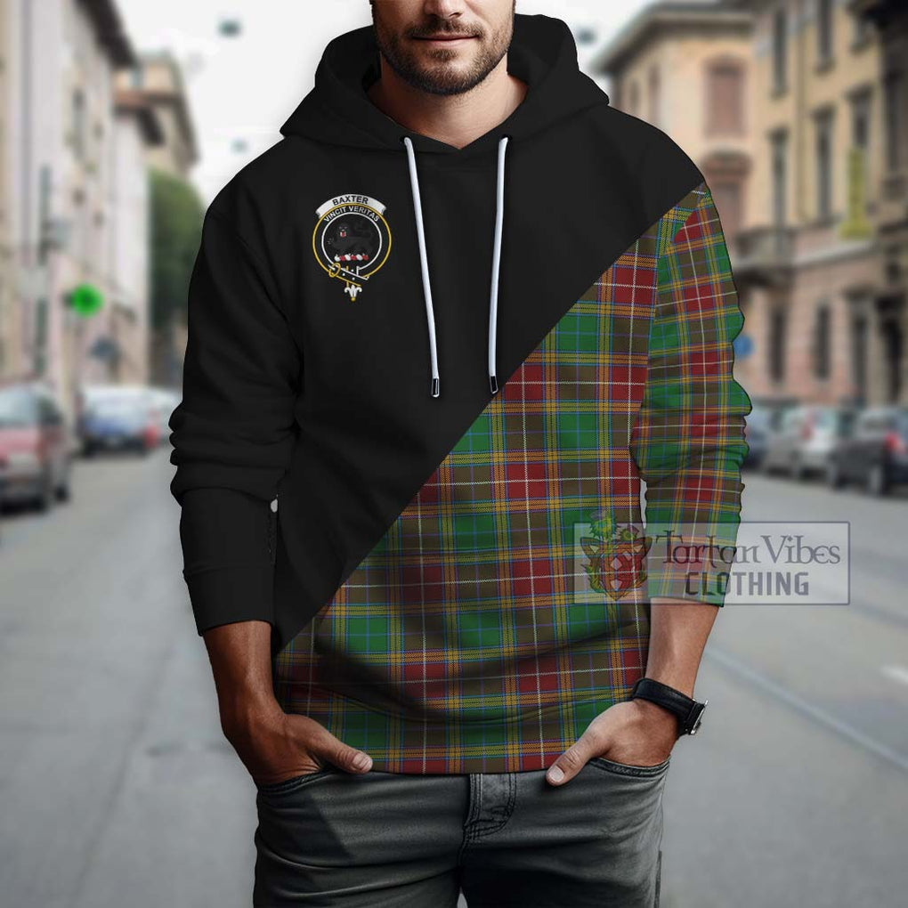 Baxter Tartan Hoodie with Family Crest and Military Logo Style - Tartanvibesclothing Shop