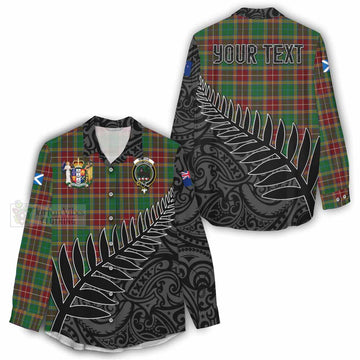 Baxter Crest Tartan Women's Casual Shirt with New Zealand Silver Fern Half Style