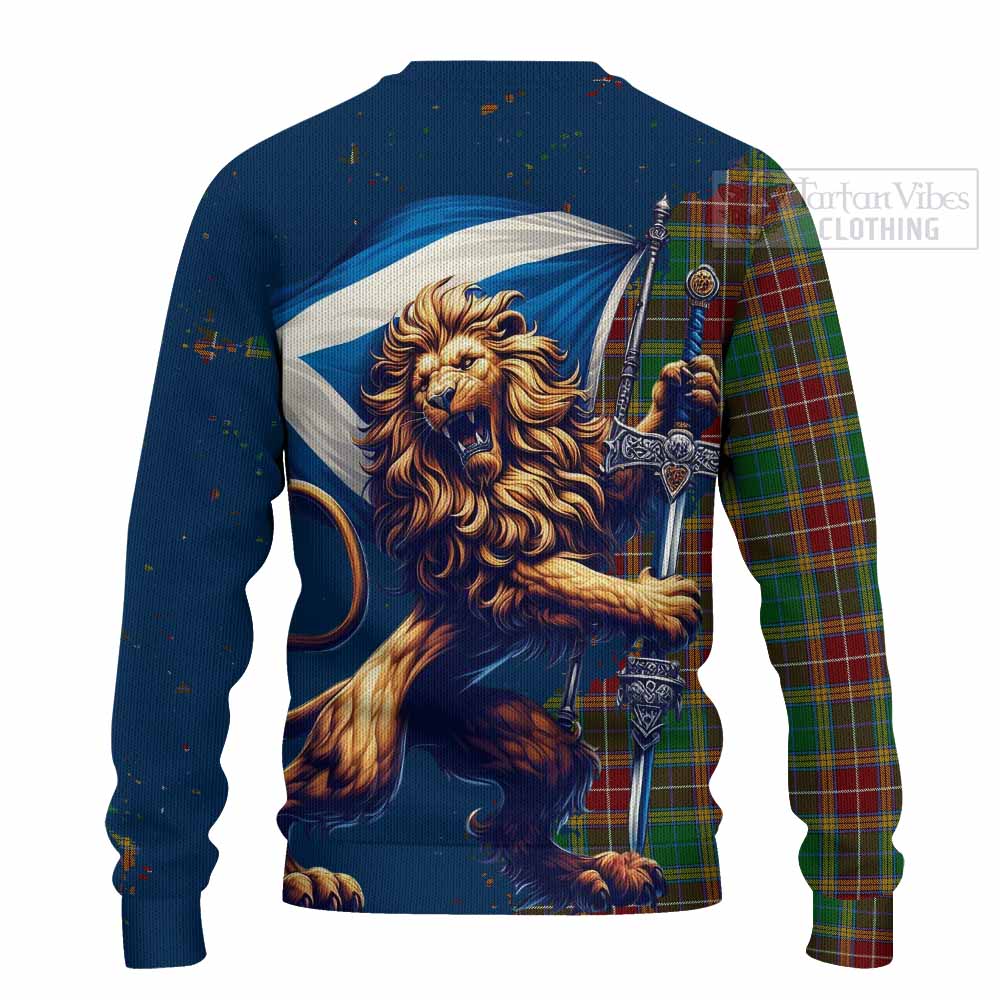 Tartan Vibes Clothing Baxter Tartan Family Crest Knitted Sweater with Scottish Majestic Lion