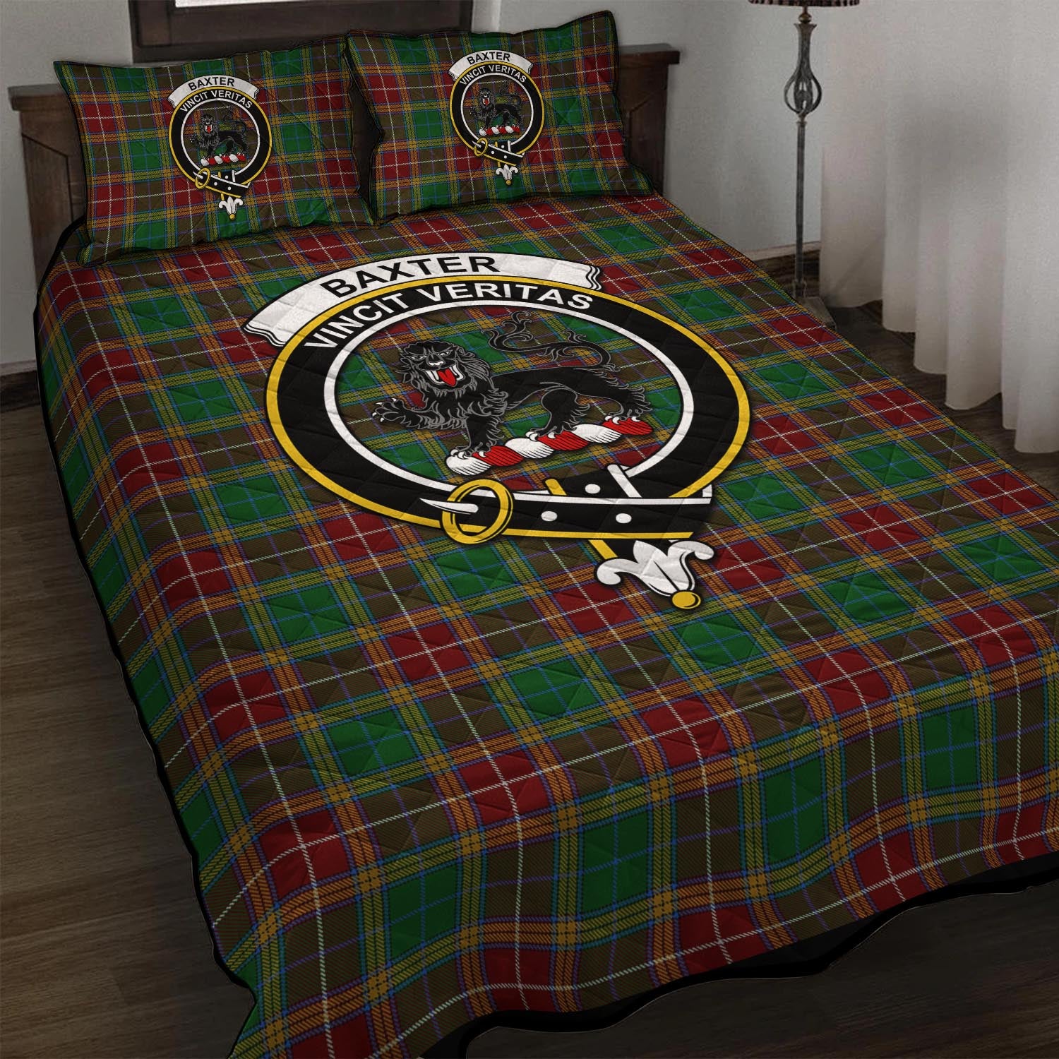 Baxter Tartan Quilt Bed Set with Family Crest - Tartan Vibes Clothing