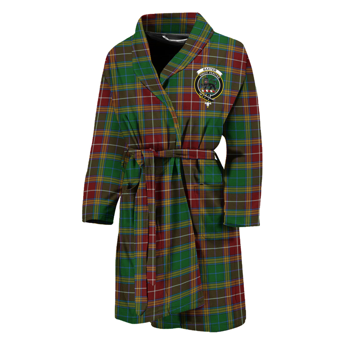 Baxter Tartan Bathrobe with Family Crest Unisex M - Tartan Vibes Clothing