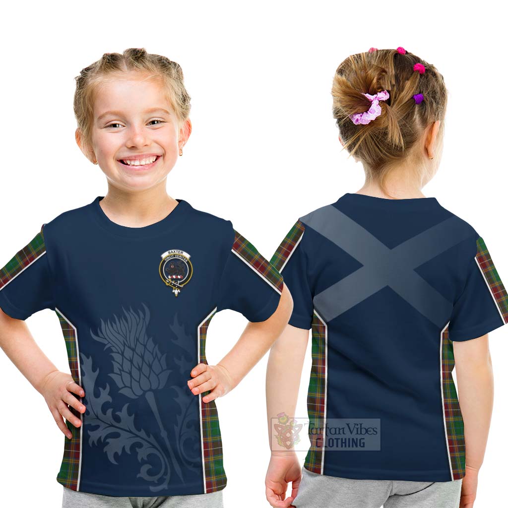 Tartan Vibes Clothing Baxter Tartan Kid T-Shirt with Family Crest and Scottish Thistle Vibes Sport Style