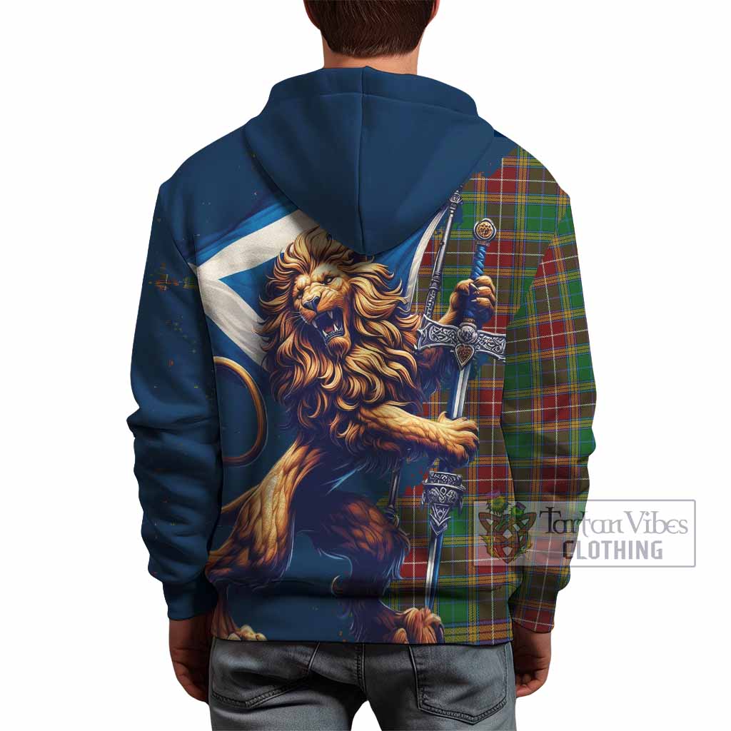 Baxter Tartan Family Crest Hoodie with Scottish Majestic Lion