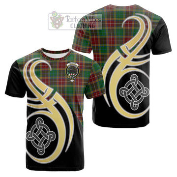 Baxter Tartan Cotton T-shirt with Family Crest and Celtic Symbol Style