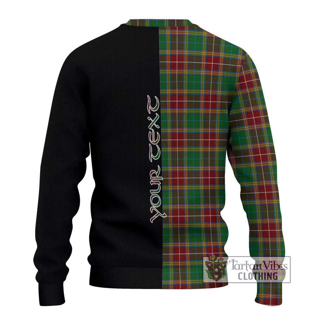 Baxter Tartan Knitted Sweater with Family Crest and Half Of Me Style - Tartanvibesclothing Shop