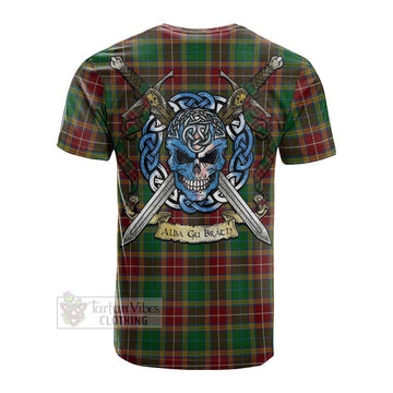 Baxter Tartan Cotton T-shirt with Family Crest Celtic Skull Style