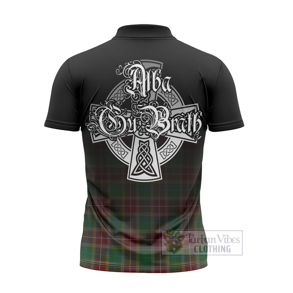 Tartan Vibes Clothing Baxter Tartan Zipper Polo Shirt Featuring Alba Gu Brath Family Crest Celtic Inspired