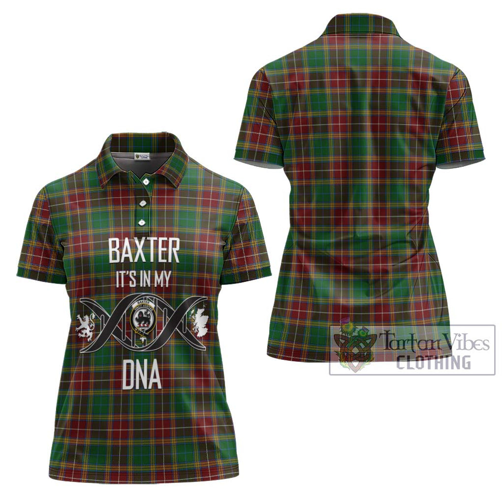 Baxter Tartan Women's Polo Shirt with Family Crest DNA In Me Style - Tartanvibesclothing Shop