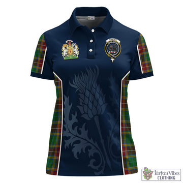 Baxter Tartan Women's Polo Shirt with Family Crest and Scottish Thistle Vibes Sport Style