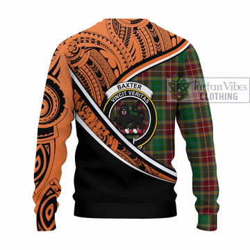 Baxter Crest Tartan Knitted Sweater with Polynesian Vibes Style - Orange Version