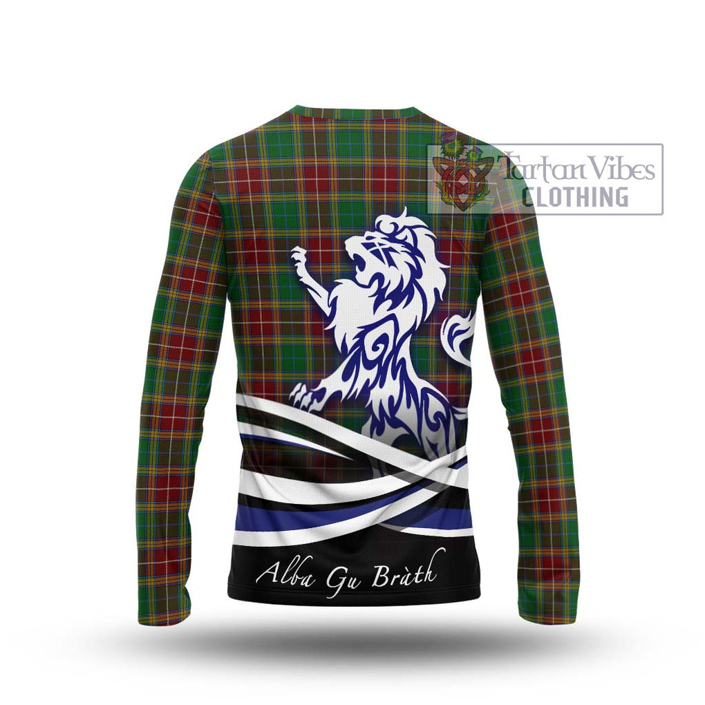 Baxter Tartan Long Sleeve T-Shirt with Alba Gu Brath Regal Lion Emblem - Tartanvibesclothing Shop