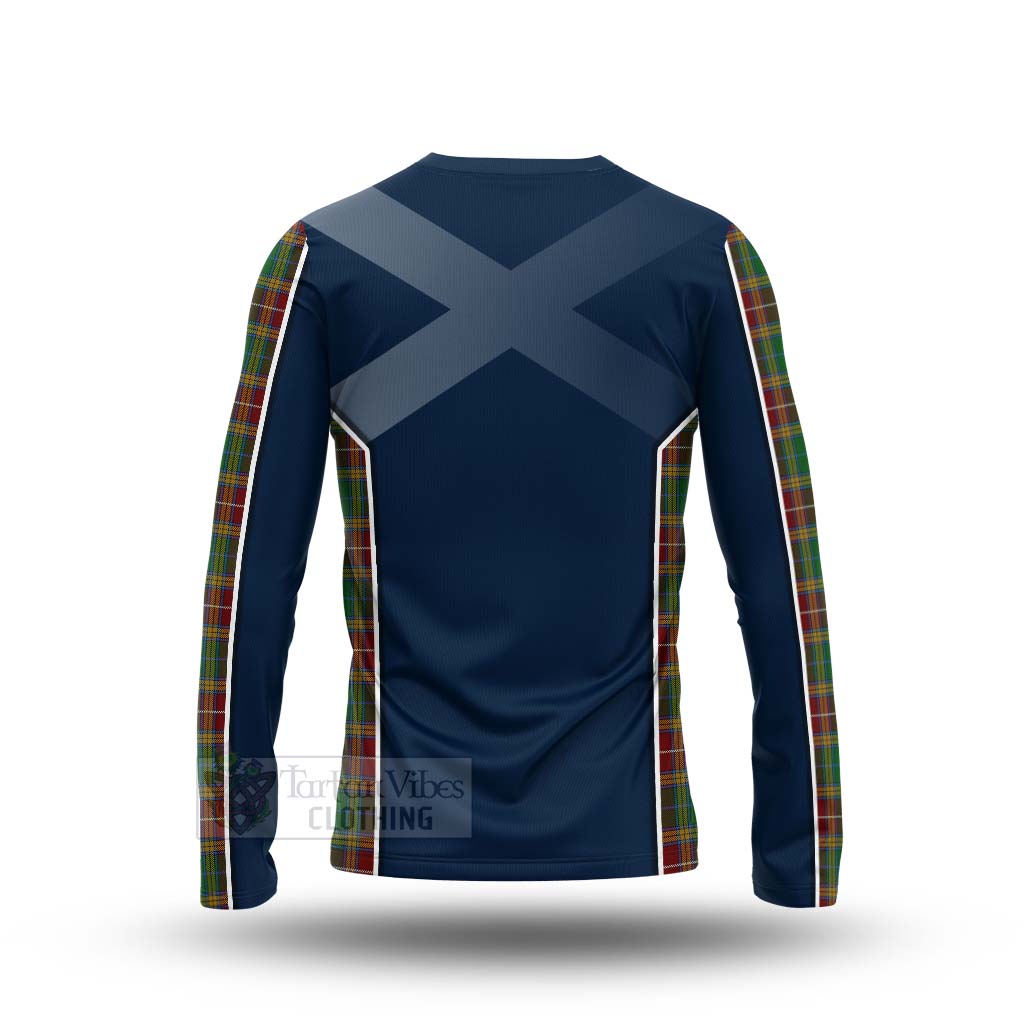 Tartan Vibes Clothing Baxter Tartan Long Sleeve T-Shirt with Family Crest and Scottish Thistle Vibes Sport Style