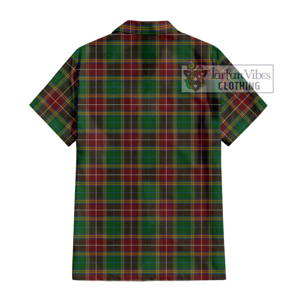 Baxter Tartan Short Sleeve Button Shirt with Family Crest DNA In Me Style - Tartanvibesclothing Shop