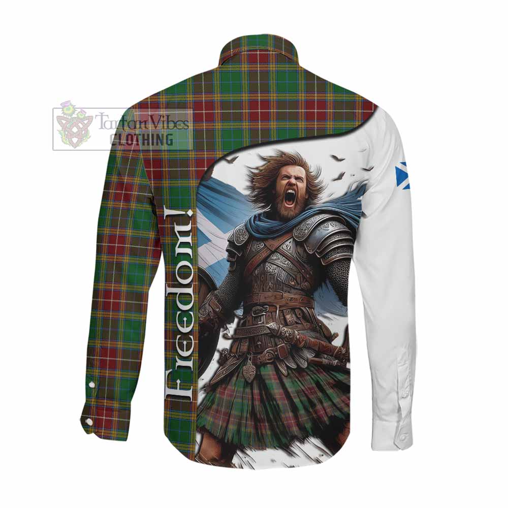 Tartan Vibes Clothing Baxter Crest Tartan Long Sleeve Button Shirt Inspired by the Freedom of Scottish Warrior