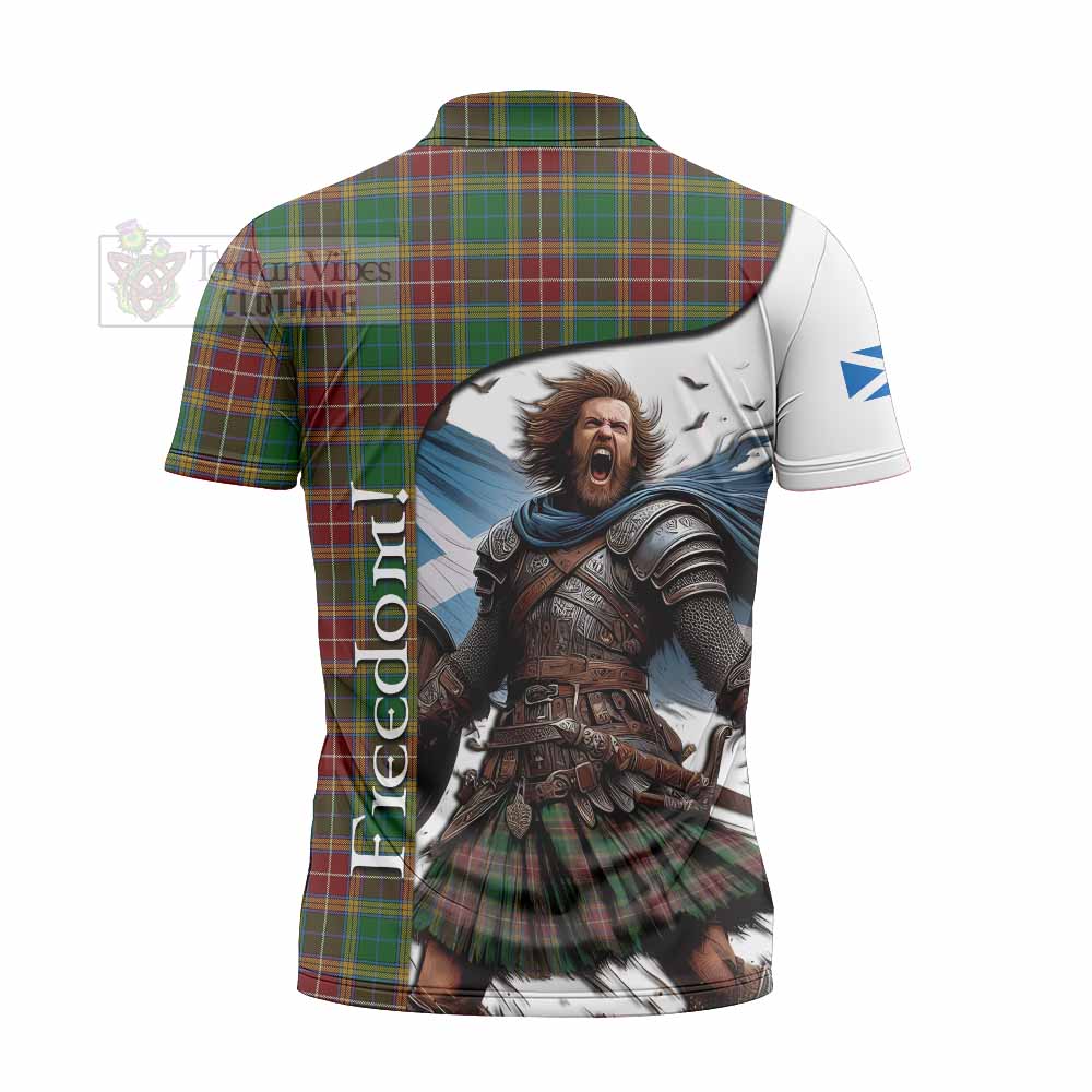 Tartan Vibes Clothing Baxter Crest Tartan Zipper Polo Shirt Inspired by the Freedom of Scottish Warrior