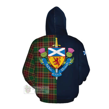 Baxter Tartan Cotton Hoodie Alba with Scottish Lion Royal Arm Half Style